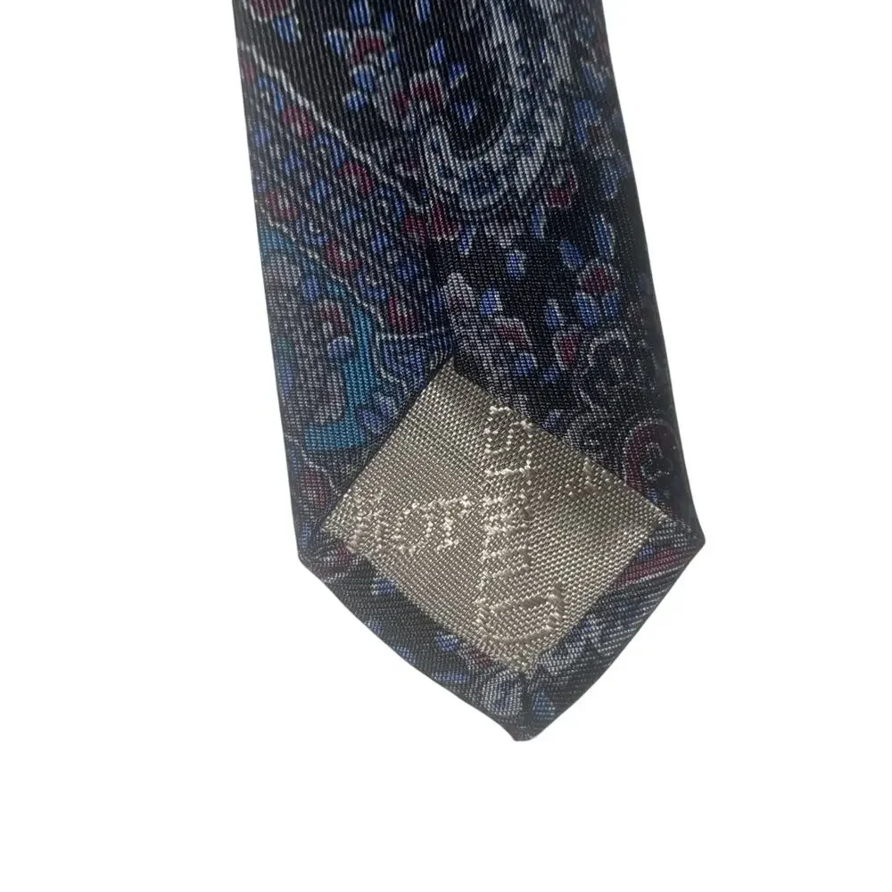 Christian Dior Men Necktie Silk Made in USA Paisley Classic Luxury 56”X3.75”